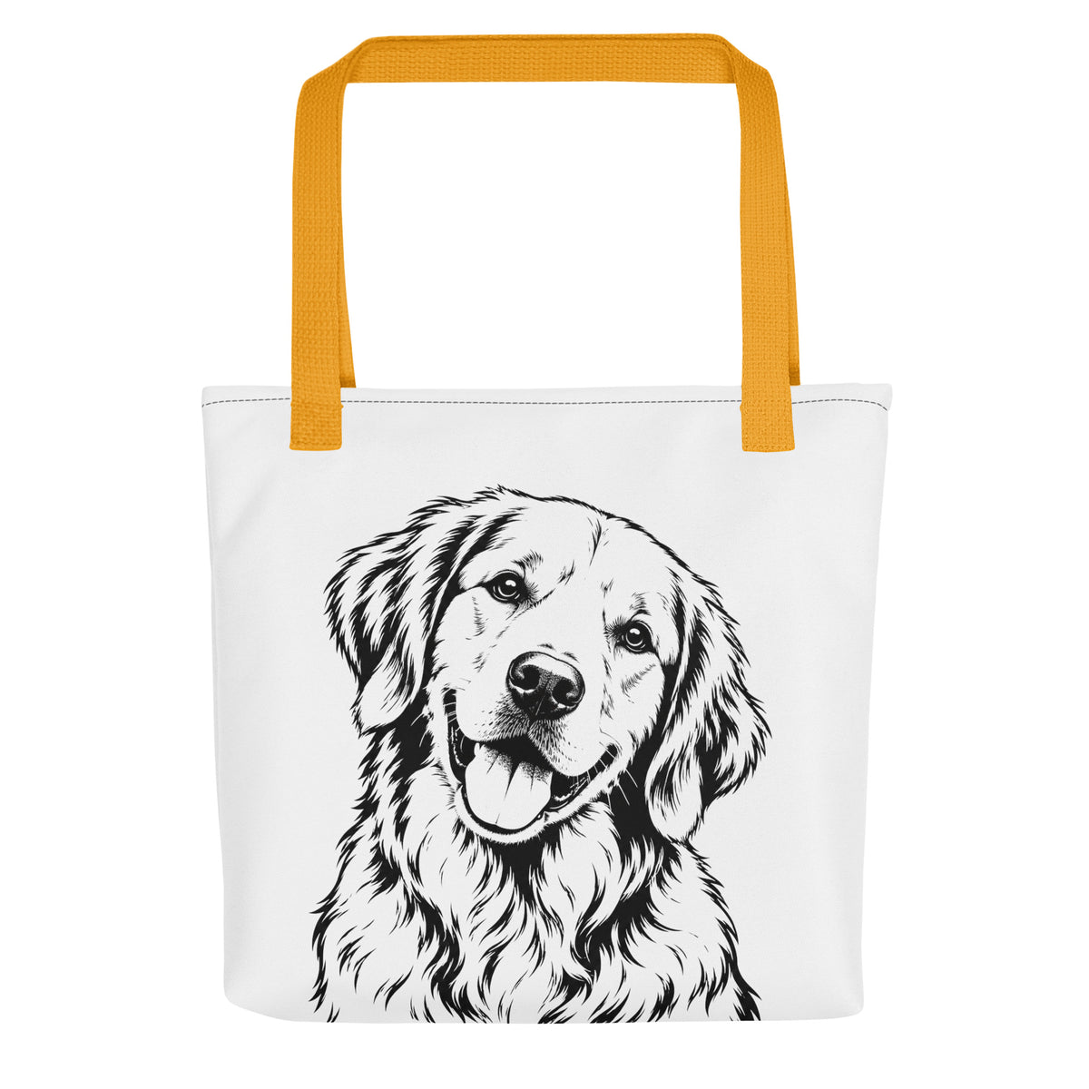 Golden Retriever Head Tilt Tote Bag . Yellow