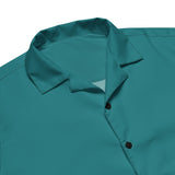 Too Cool Boston Terrier Dog Unisex Button Shirt - Teal .