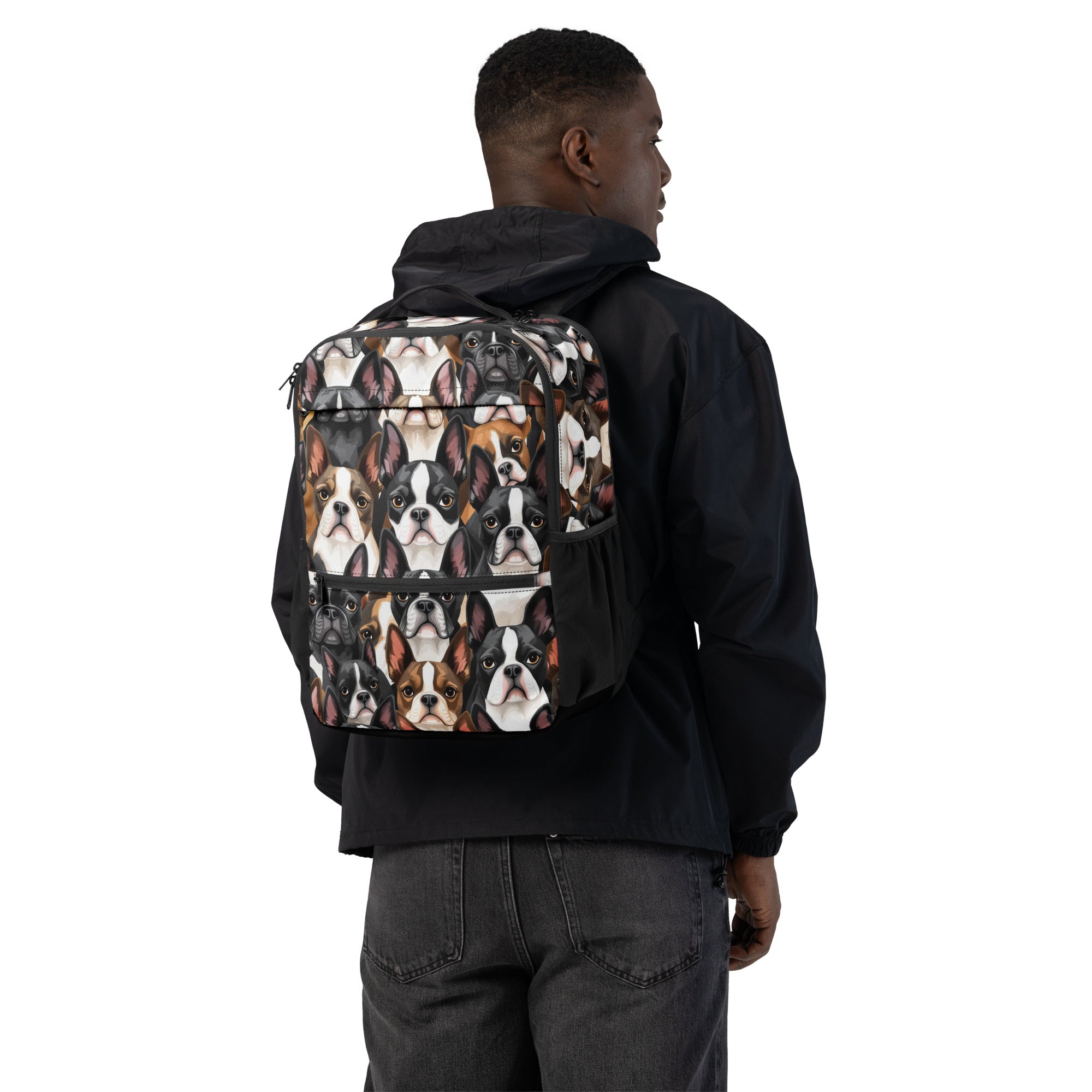 Boston Terrier Dogs Crowd Utility Backpack .
