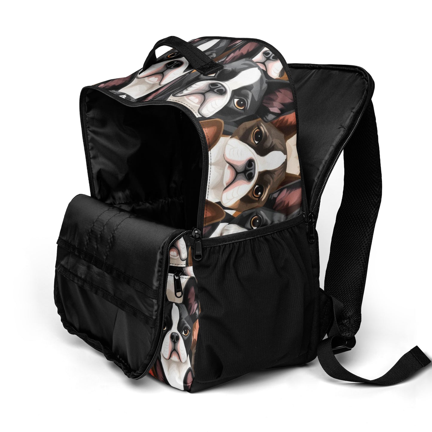 Boston Terrier Dogs Crowd Utility Backpack .