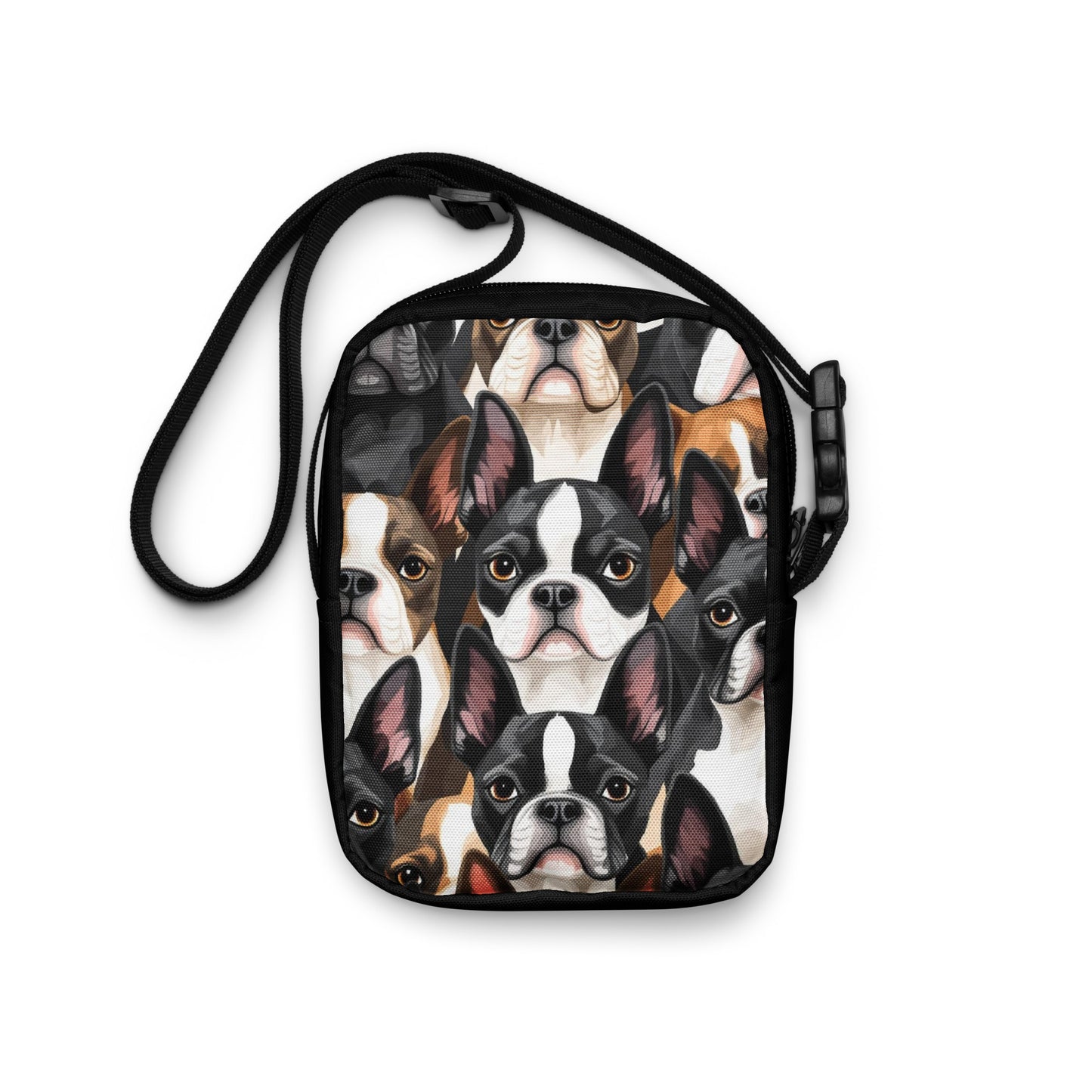 Boston Terrier Dogs Crowd Utility Crossbody Bag . Default Title