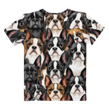 Boston Terrier Dogs Crowd Women’s Cotton Crew Neck T-Shirt .