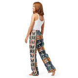 Pop Art Style Colored Boston Terriers Modern Tiles Pattern Women’s Pajama Pants .