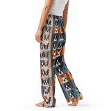 Pop Art Style Colored Boston Terriers Modern Tiles Pattern Women’s Pajama Pants .