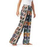 Pop Art Style Colored Boston Terriers Modern Tiles Pattern Women’s Pajama Pants .