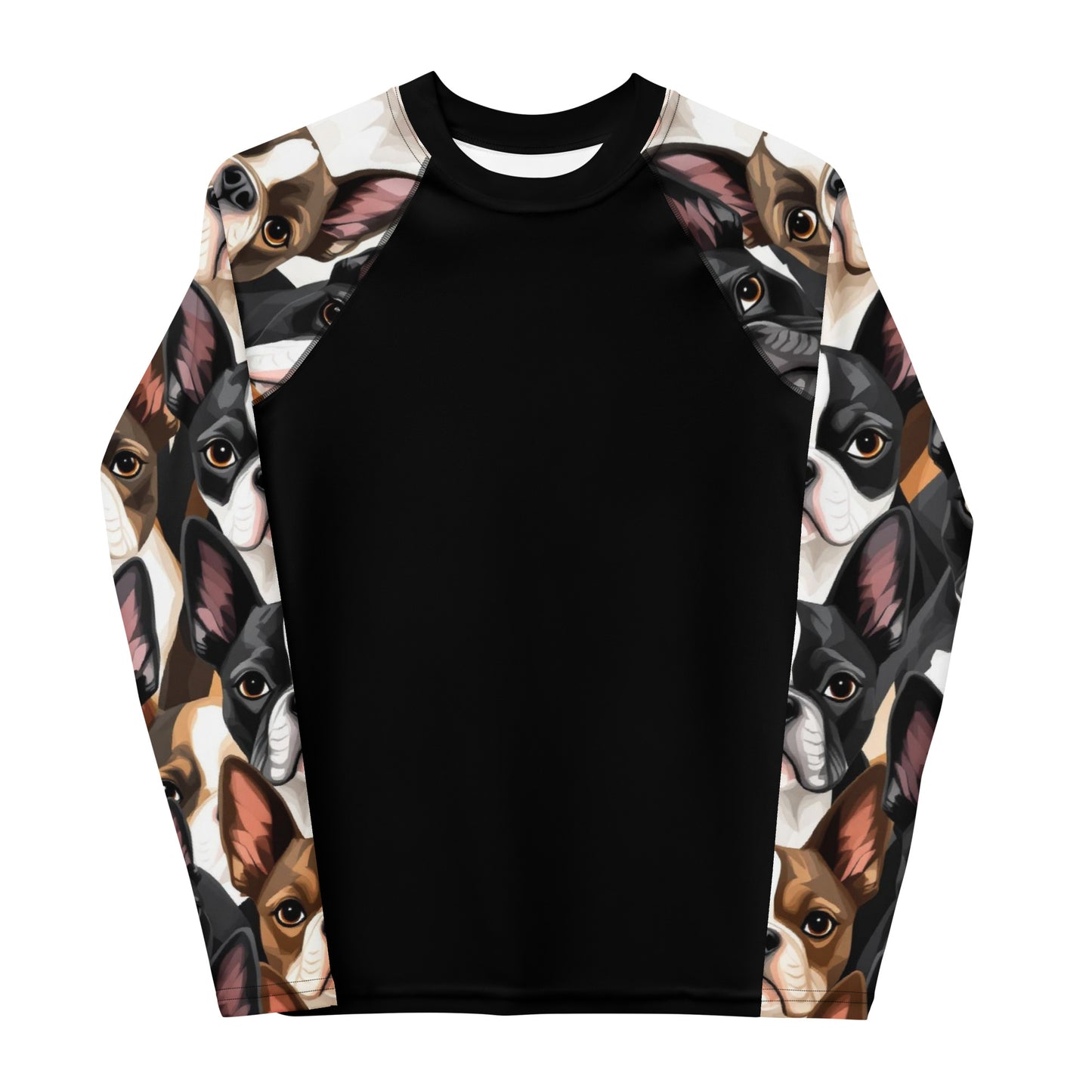 Boston Terrier Dogs Crowd Youth Rash Guard . 20