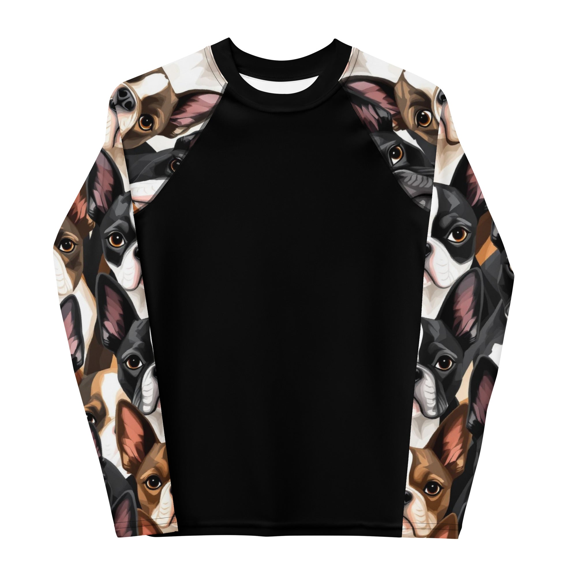 Boston Terrier Dogs Crowd Youth Rash Guard . 20