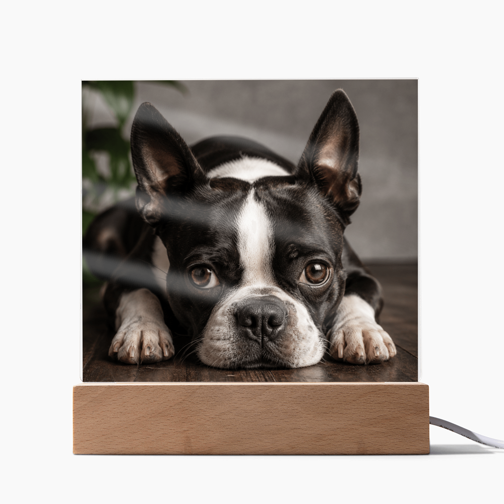 Custom Square Acrylic Plaque With Your Dog's Photo .