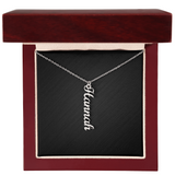 Custom Multi Vertical Dog Name Necklace . 1 Name Polished Stainless Steel Luxury Box