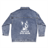 Rescue Dog Mom Oversized Denim Jacket . Small