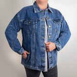 Rescue Dog Mom Oversized Denim Jacket . X-Large
