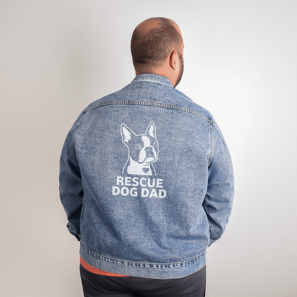 Rescue Dog Dad Denim Jacket . X-Large