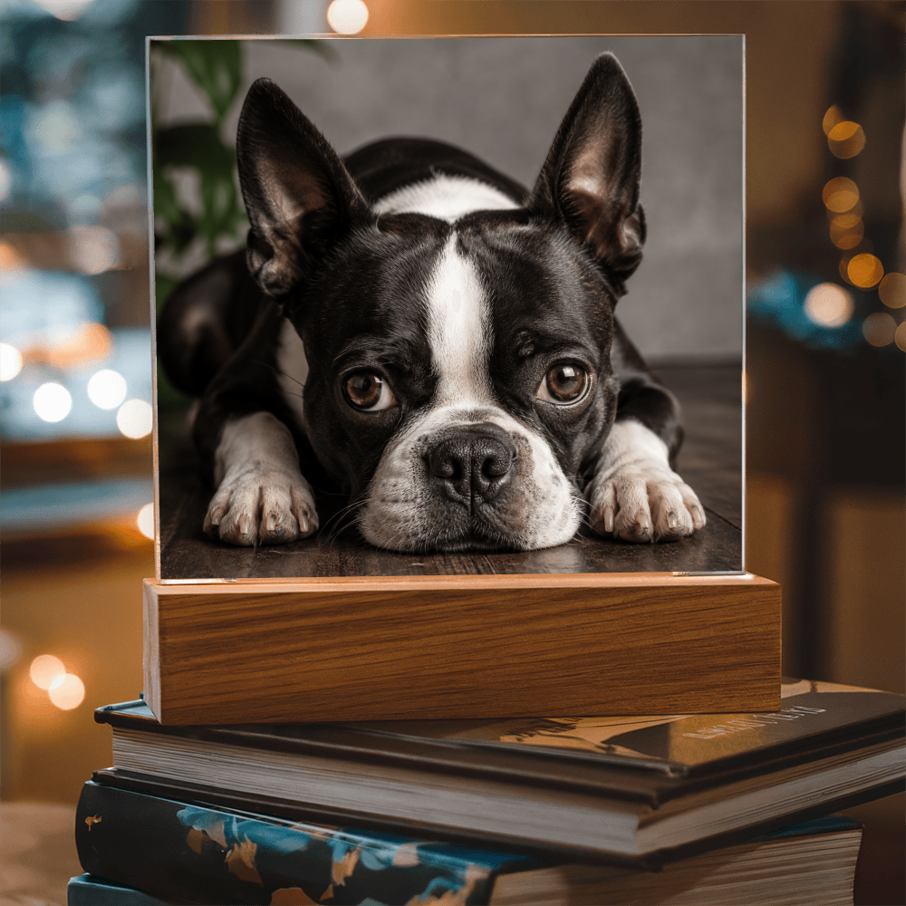 Custom Square Acrylic Plaque With Your Dog's Photo .