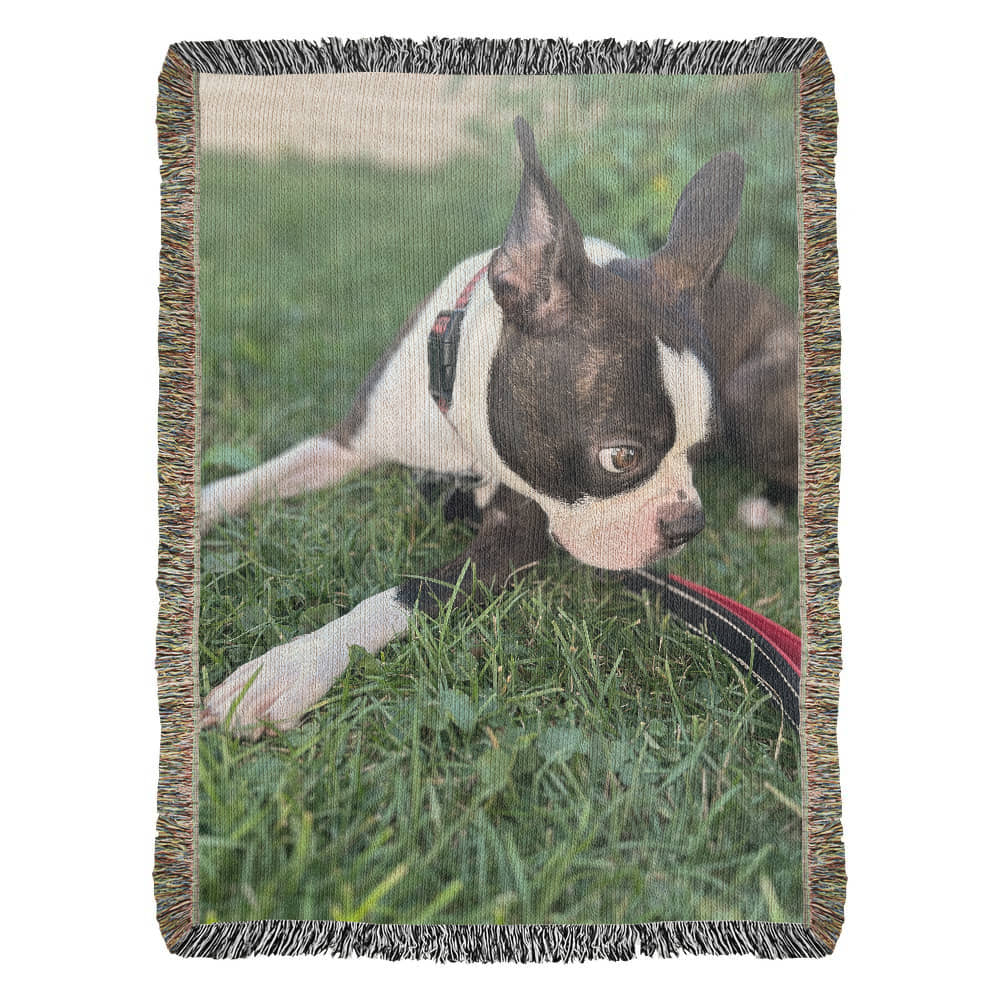 Custom Woven Blanket With Your Dog's Photo . 37" x 52"