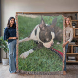 Custom Woven Blanket With Your Dog's Photo