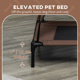 Portable Elevated Dog Bed with Sun Shade Canopy – Outdoor Cooling Pet Cot (36") - Coffee .