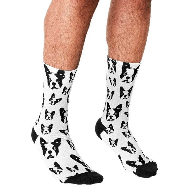 Boston Terrier Prints Cotton Socks