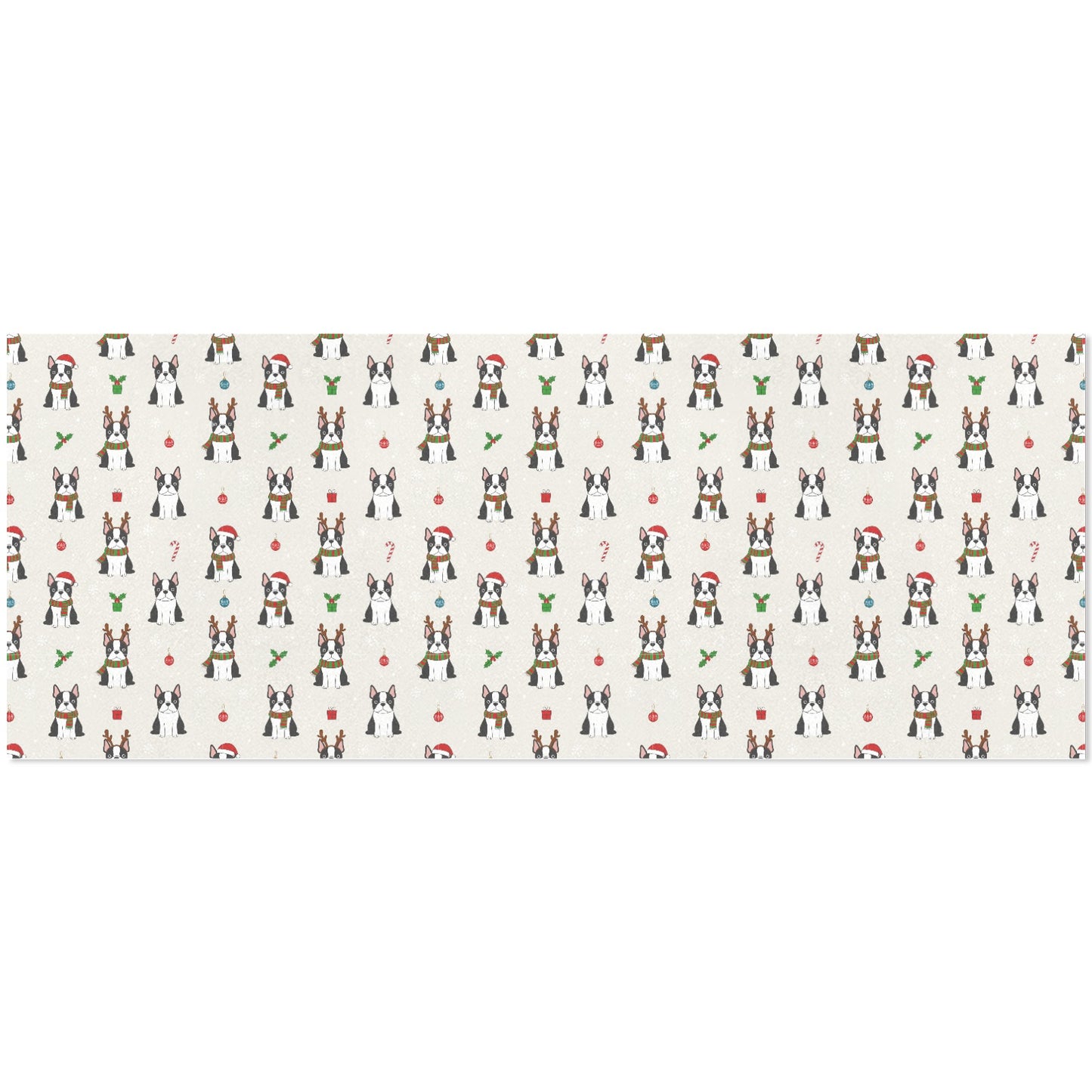 Cute Boston Terrier Christmas Holiday Gift Wrapping Paper 58"x 22.8" (1 Roll) .
