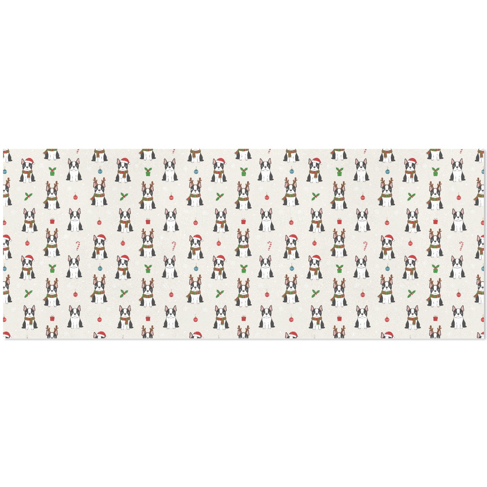 Cute Boston Terrier Christmas Holiday Gift Wrapping Paper 58"x 22.8" (1 Roll) .