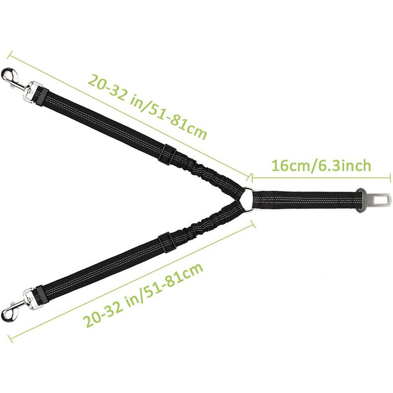 Dog Car Seat Belt Double-ended One For Two