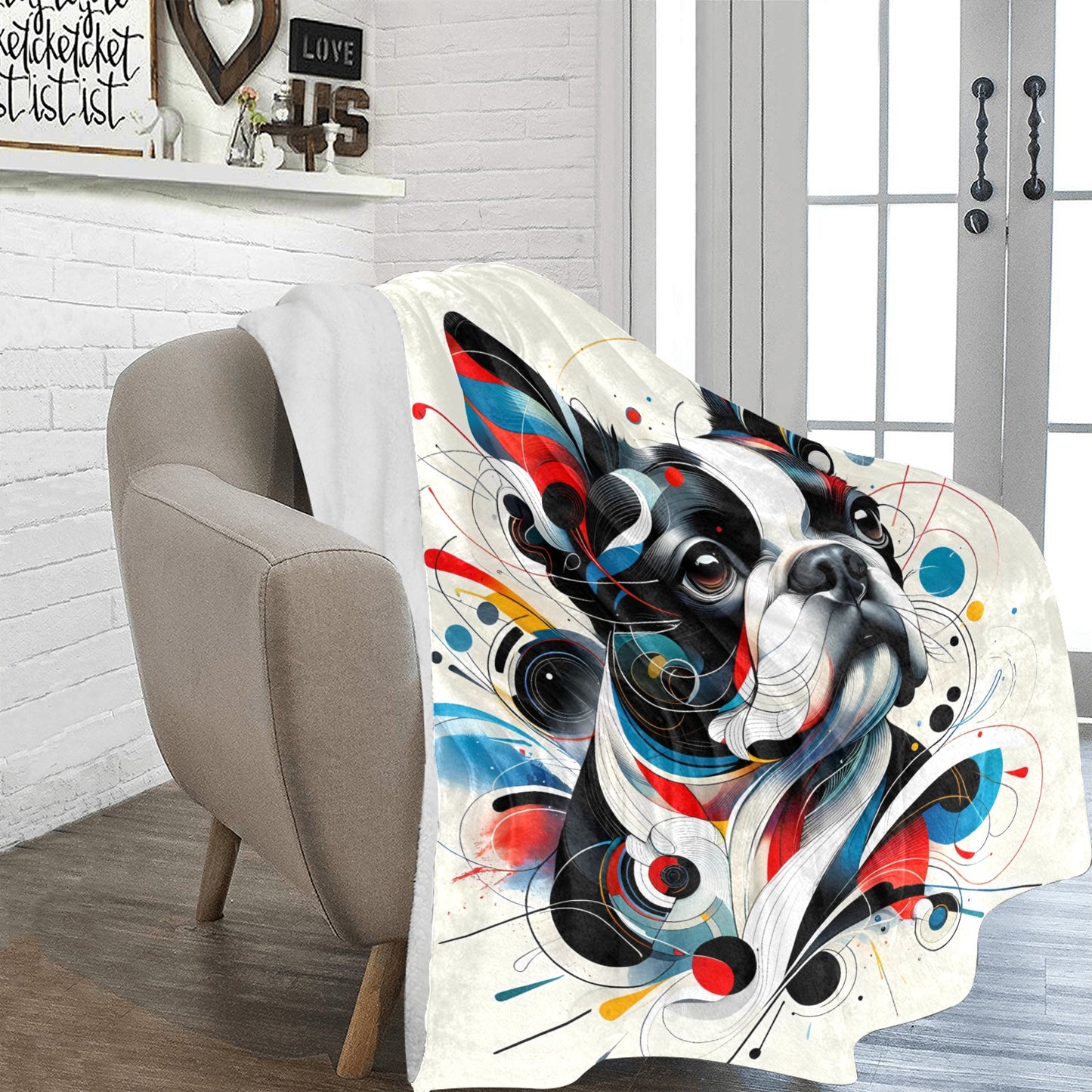 Abstract Terrier Art Ultra-Soft Micro Fleece Blanket