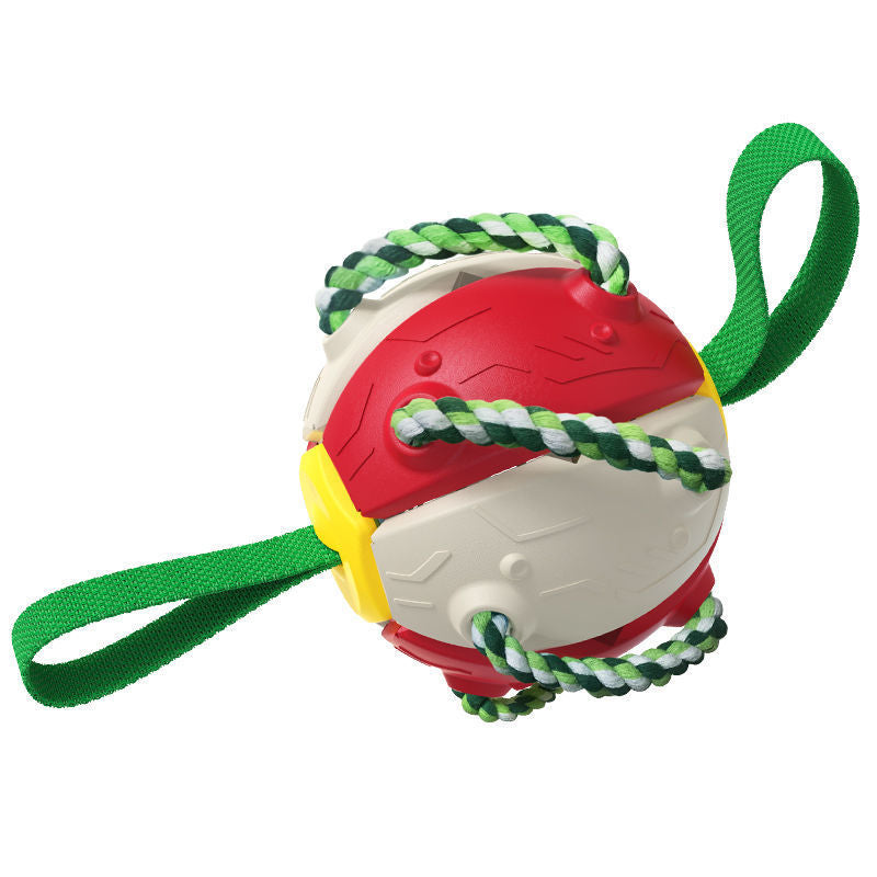 Interactive Dog Ball Toys with Chew Rope, Dog Chew Balls Exercise Toy  Outdoor Tug of War Rebound Flying Ball Dog Training Tools 