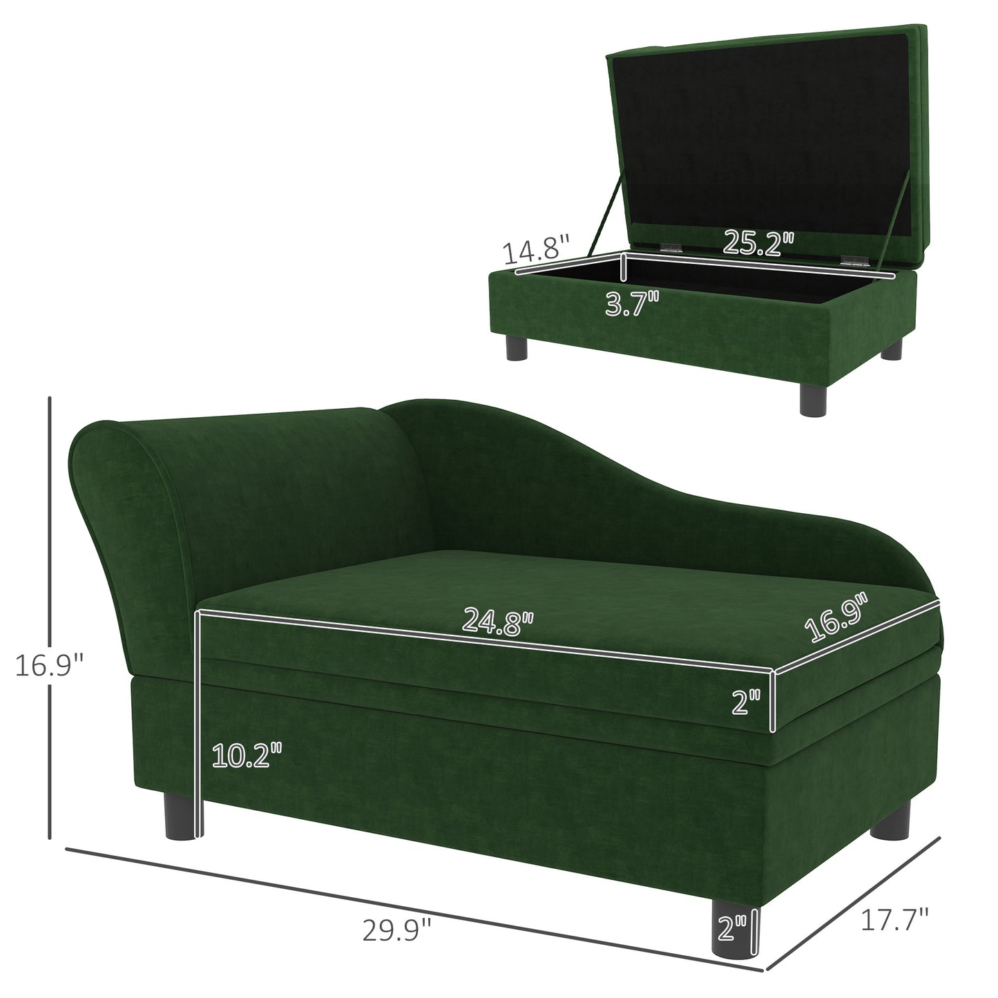 Pet Sofa Bed Couch With Storage - Green