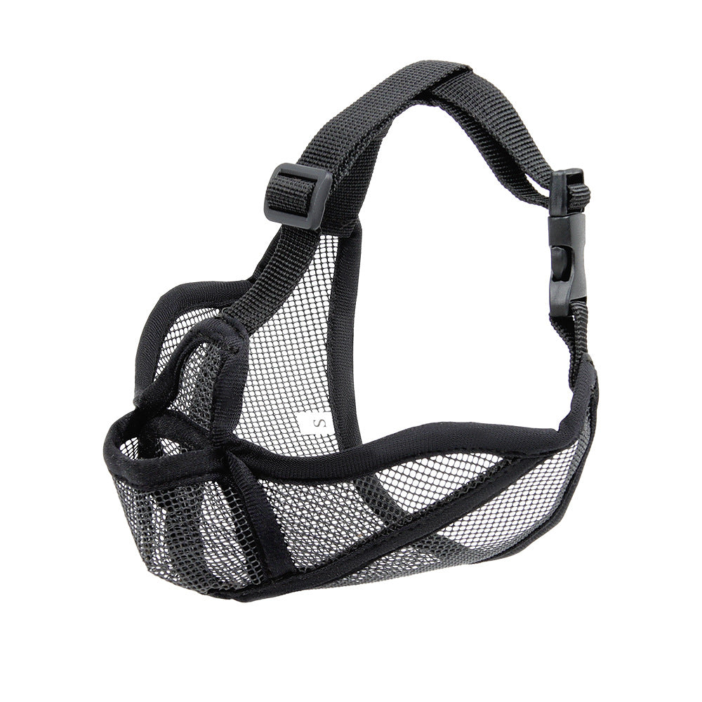 Short Snout Dog Muzzle to Prevent Eating Everything – Soft Mesh, Secure Fit . Black