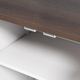 Dog Food Storage Cabinet With Hidden Dog Bowls, Adjustable Panel, Hooks, For Medium Sized Dogs, White