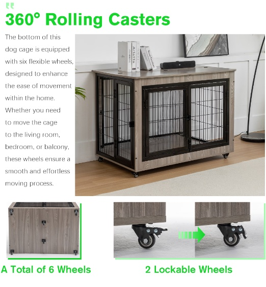 38in Dog Crate Furniture - Large Dog Kennel