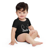 Big Ears With Boston Terrier Name - Personalized Baby Short Sleeve Onesie .