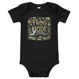Frog Mode Boston Terrier Dog Frog Legs Baby Short Sleeve Onesie . Black
