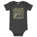 Frog Mode Boston Terrier Dog Frog Legs Baby Short Sleeve Onesie . Dark Grey Heather