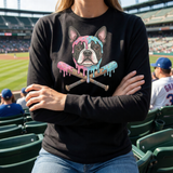 Baseball Drip Boston Terrier Dog Unisex Long Sleeve Tee .