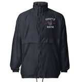 Property Of My Dog Custom Embroidered Unisex Packable Windbreaker . Navy