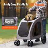 Pet Stroller 4-Wheels Dog Stroller Carrier 160 lbs Weight Capacity .