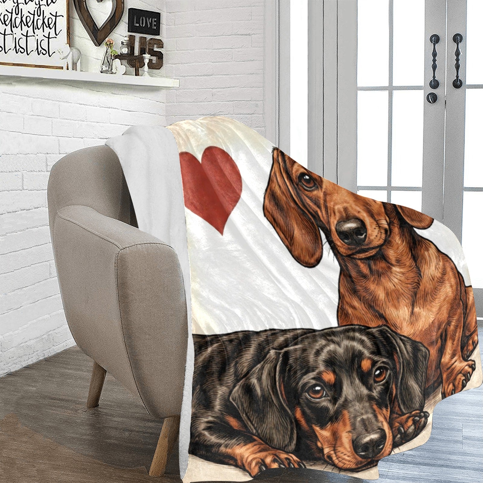 Two Dachshunds Love Ultra-Soft Micro Fleece Blanket .