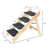Wooden Foldable 4-storey Pet Stairs and Ramp