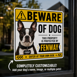 Personalized Beware of Dog Sticker or Magnet, Custom Dog Warning Sign, Dog Name Decal, Front Door Sticker, Pet Security Sign