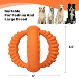 2 in 1 Durable Rings 100% Natural Orange Rubber Dog Toy