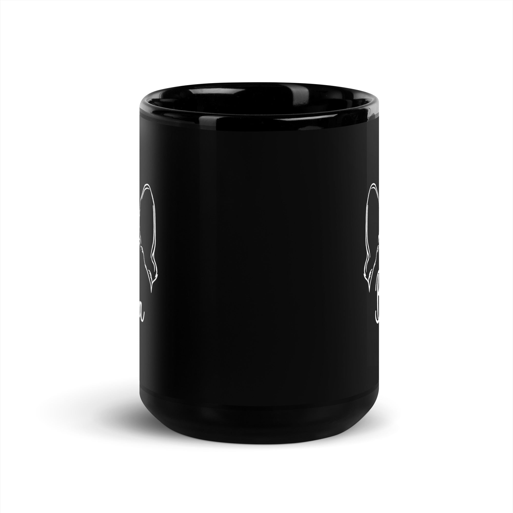 Ears With Boston Terrier Name - Custom Black Glossy Mug