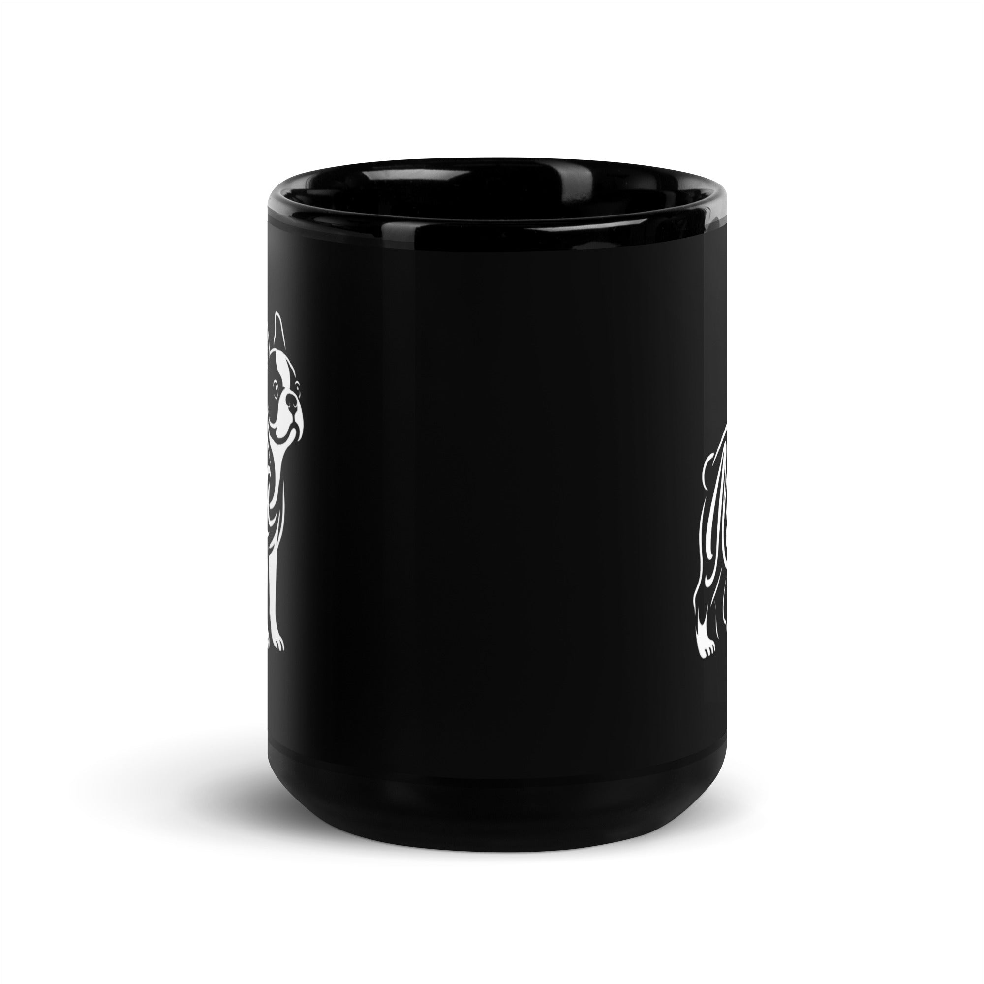 Boston Terrier Mama Black Glossy Mug