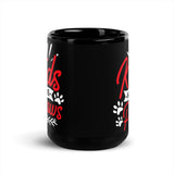 Kids Have Paws Black Glossy Mug