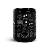Boston Terrier Doodle Dog Lover Black Glossy Mug .