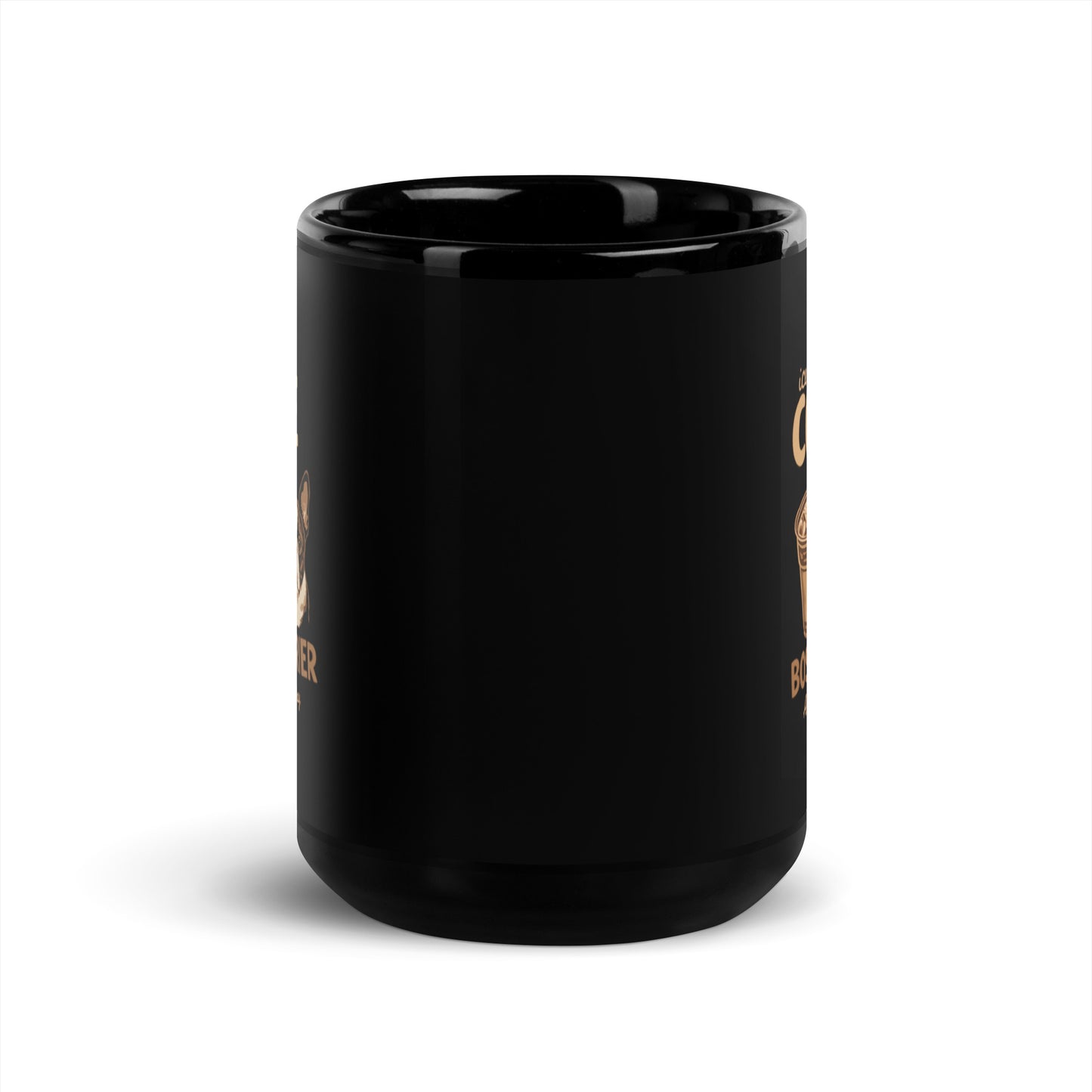 Iced Coffee & Boston Terrier All Day Every Day Black Glossy Mug .