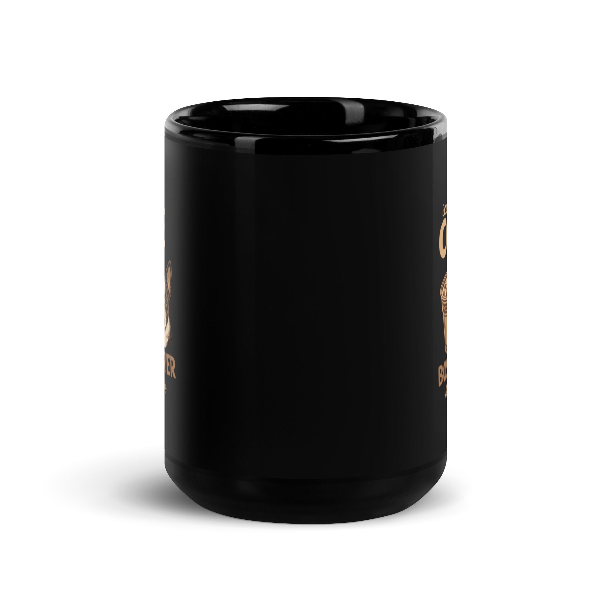 Iced Coffee & Boston Terrier All Day Every Day Black Glossy Mug .