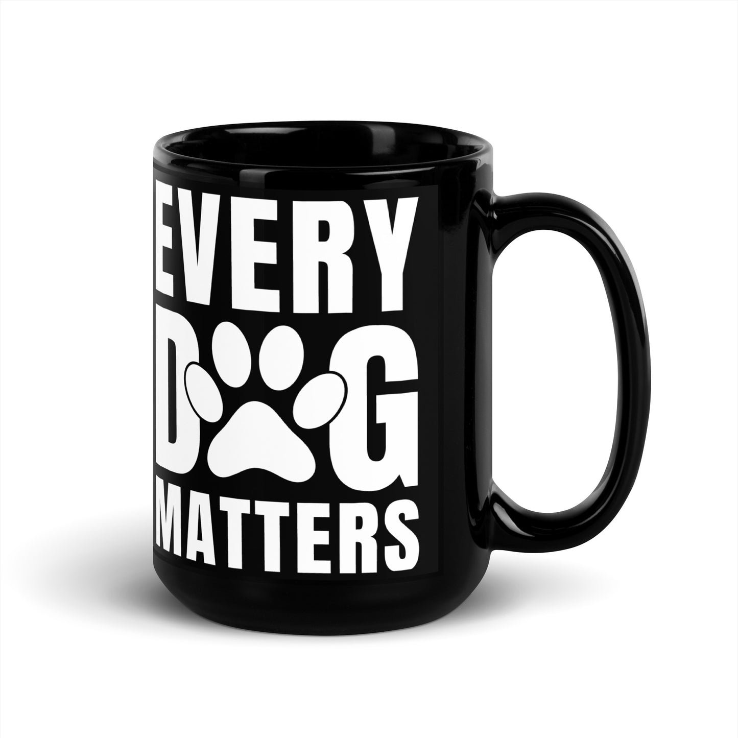 Every Dog Matters Black Glossy Mug