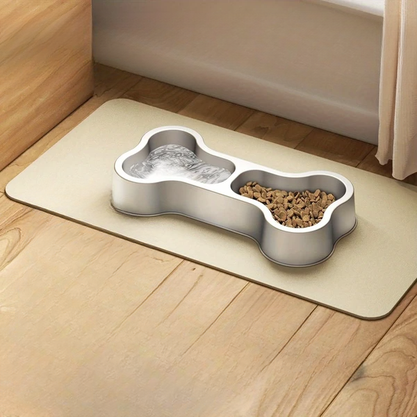 Stainless Steel Dog Food Bowl Bone Shape Dog Dual Dish For Food And Water Metal Pet Bowl Feeding Bowl - Sturdy Durable Non-Slip