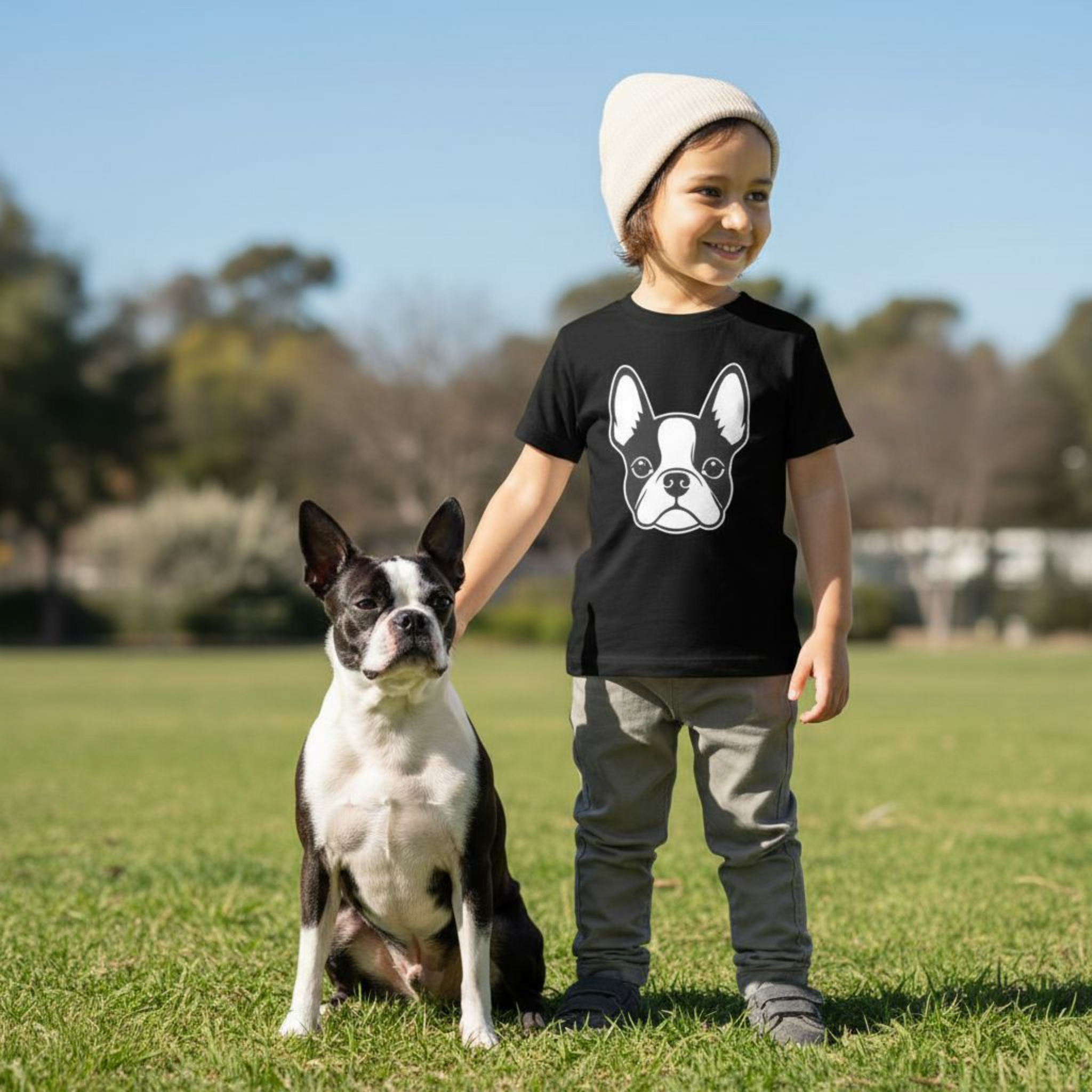 Bostie Face Youth Short Sleeve T-Shirt