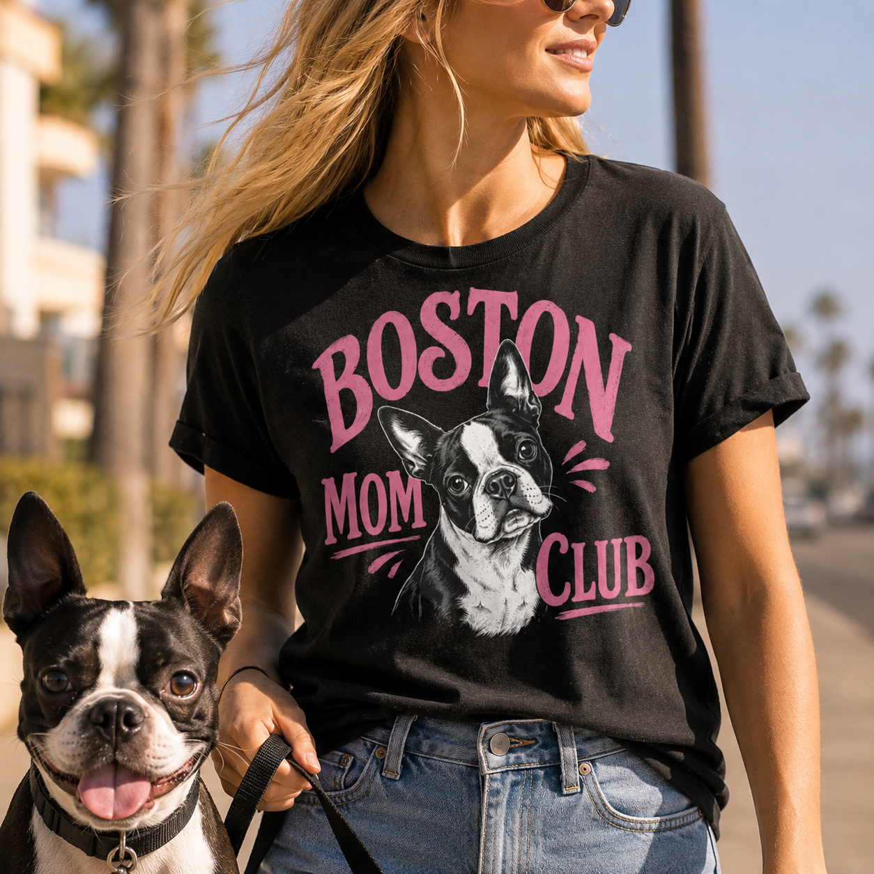 Boston Mom Club T-Shirt .
